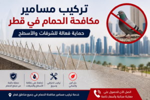 تركيب مسامير مكافحة الحمام في قطر لحماية الشرفات والأسطح